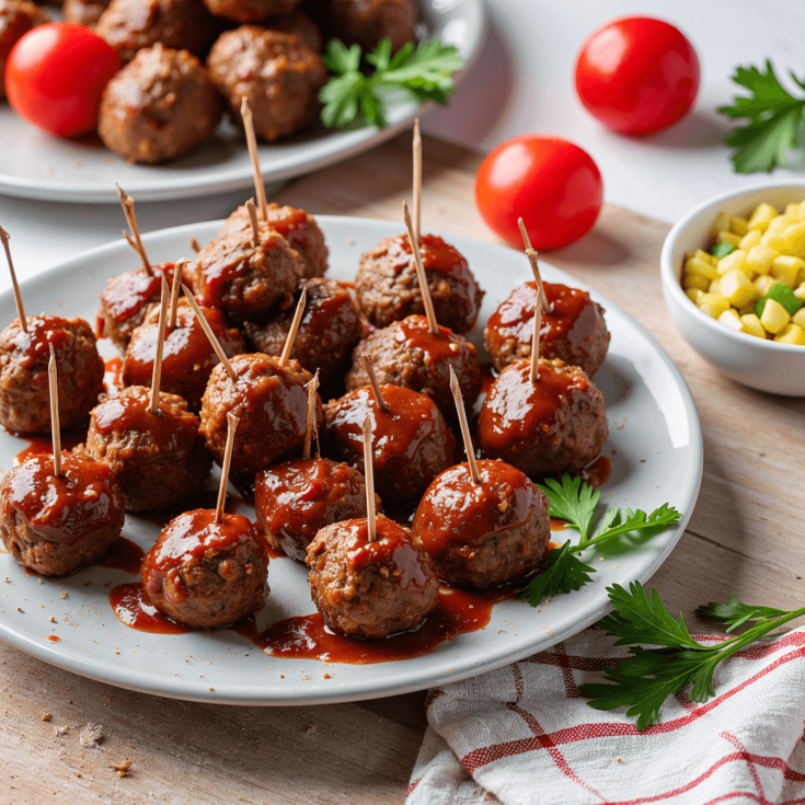 sweet and spicy meatballs finger food